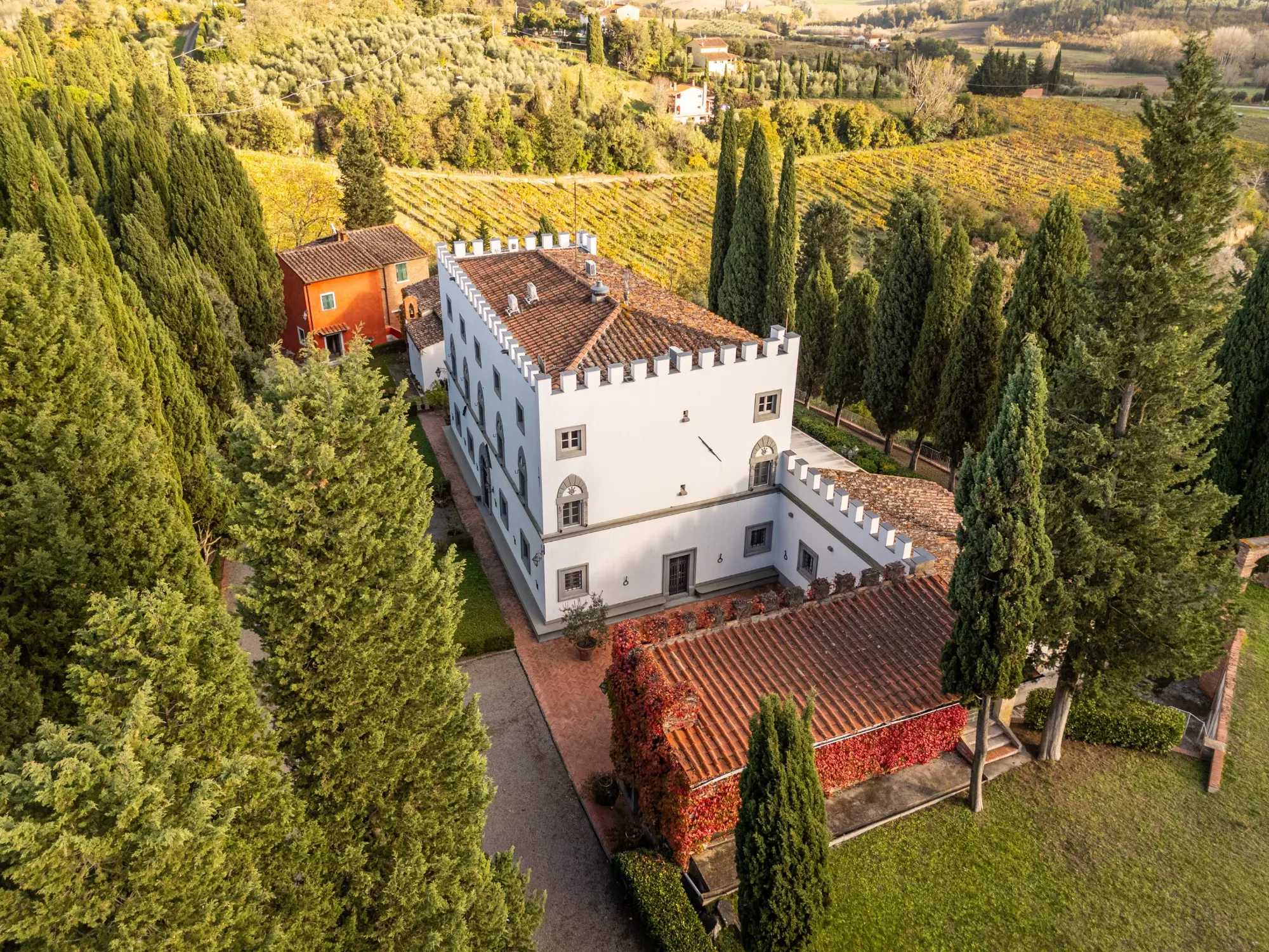 比萨附近宏伟城堡外观