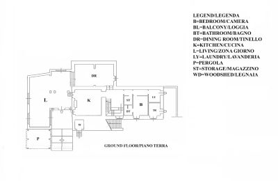 Country House for sale Sarteano, Tuscany:  RIF 3005 Grundriss EG
