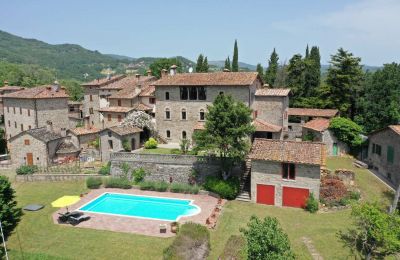 Manor House for sale Caprese Michelangelo, Tuscany, Drone view