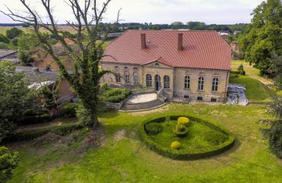 Castle for sale Przybysław, West Pomerania, Drone view