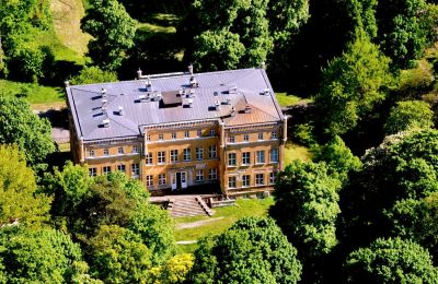 Castle for sale Dąbroszyn, Pałac w Dąbroszynie, Lubusz, Drone view