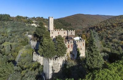 Medieval Castle for sale Croci di Calenzano, Tuscany, Drone view
