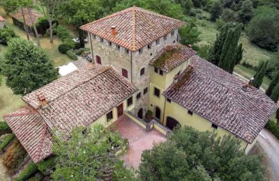 Medieval Castle for sale Vicchio, Tuscany, Drone view