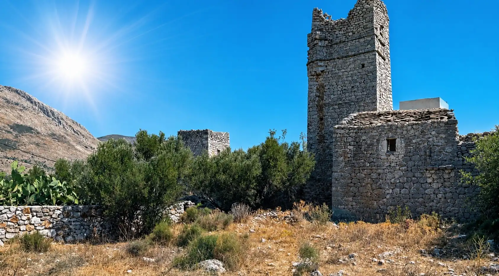 Photos Authentic Historic Mani Stone Tower – Restoration Opportunity Near the Sea
