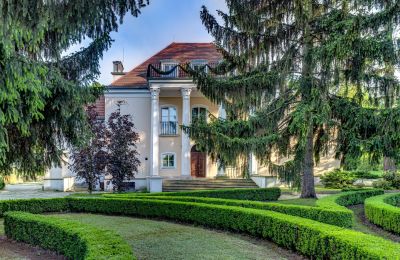 Historic estates, Manor on the Vistula escarpment with park and river View