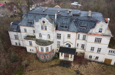Castle for sale Bronów, Pałac w Bronowie, Lower Silesia, Drone view