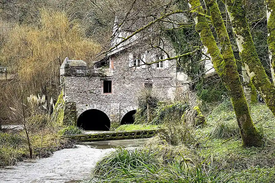 Old mill in France in dreamlike setting