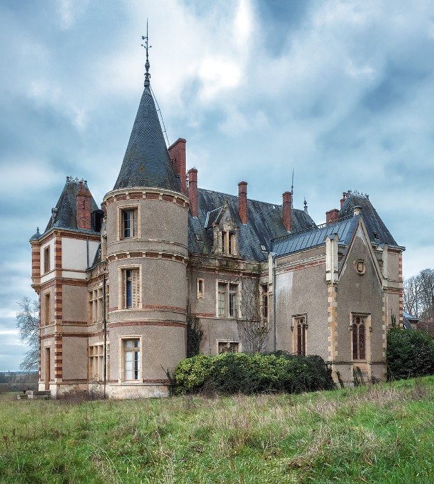 Abandoned castle in France, France
