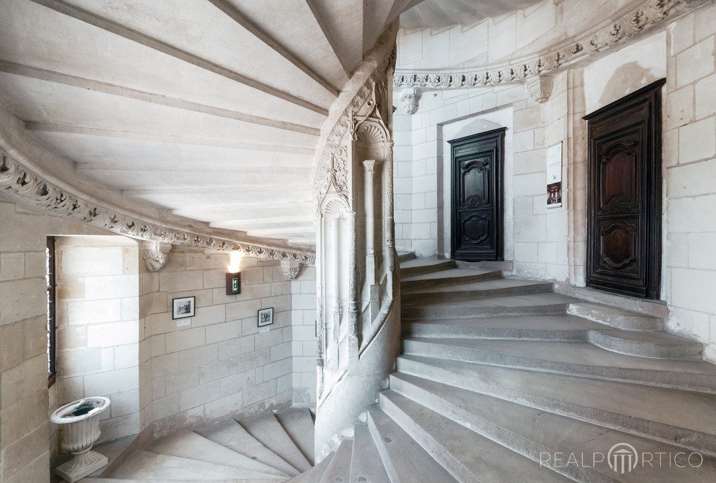 Loire Castles: Main staircase in Chaumont Castle, Chaumont-sur-Loire