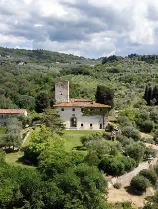 Historic Villa near Florence with Tower, Gardens and Panoramic Views, Villamagna, Tuscany