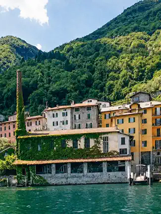 Lake Como waterfront property: Former spinning mill with apartments, Brienno, Lombardy