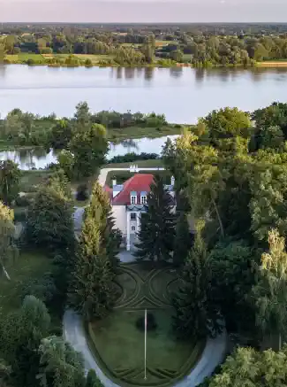 Manor on the Vistula escarpment with park and river View, Smoszewo, Mazovia