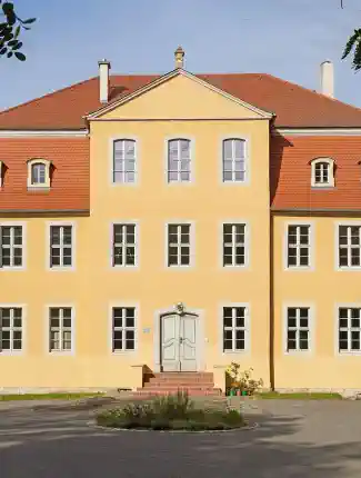 Baroque castle with lake near Leipzig, Groitzsch, Saxony