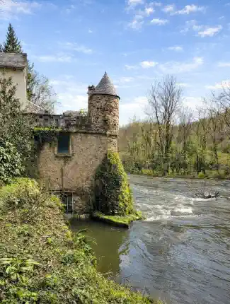16th-century water mill with 40-foot waterfall – Albi/Rodez region, France, Tanus, Occitania
