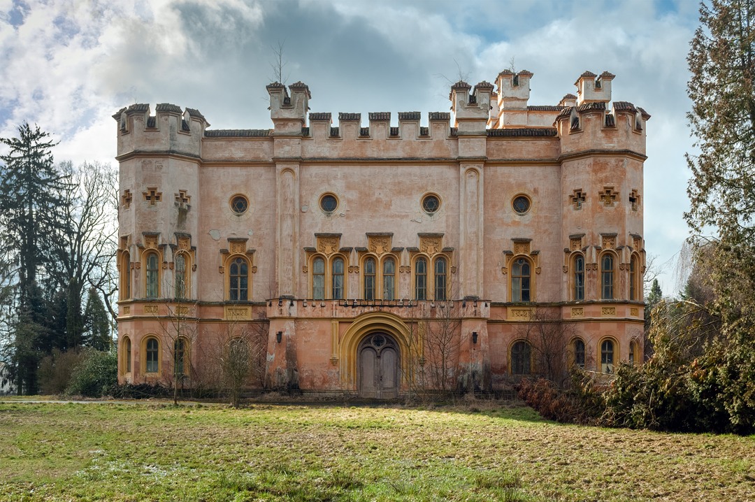 Neogothic castle in Bezděkov, Bohemia, Czech Republic